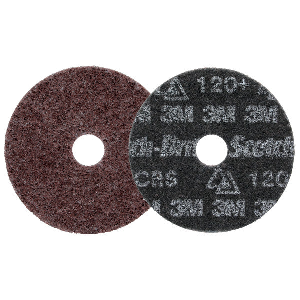 Scotch-Brite™ Precision Heavy Duty Surface Conditioning-schijf, HD-DH, Coarse 120+, 114.3 mm x 22.23 mm, 50 ea/Case