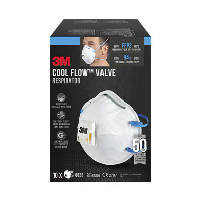 3M™ Cool Flow™ Dust Mask 8822, FFP2, with valve, 10/pack