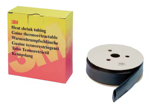 3M™ HSR Thin-Walled Heat Shrink Tubing on Mini Reel, Black, 12.7/6.4 mm, 6 m, Dispenser Box