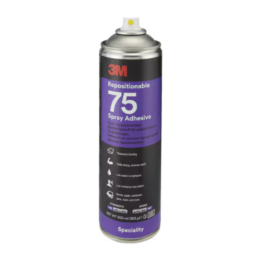 3M™ Repositionable Spray Adhesive 75, Transparent, 500 ml