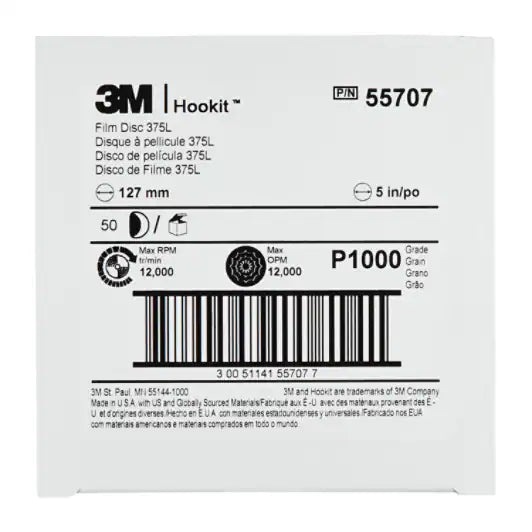 3M™ Hookit™ Film Abrasive Disc 375L, Ø 150 mm, no holes, P600