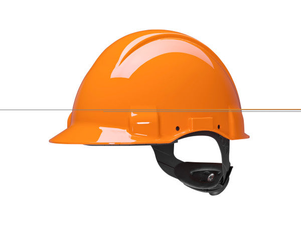 3M™ Sicherheitshelm, Uvicator, Pinlock, ohne Belüftung, 440 V dielektrisch, Kunststoff-Schweißband, orange, G3001CUV-OR