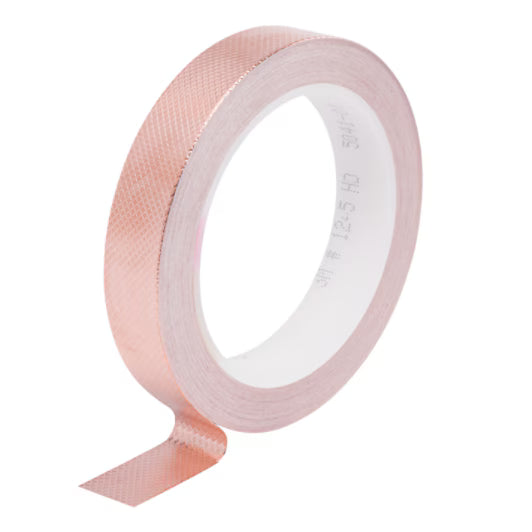 3M™ ET 1245 Koperfolie, reliëf, met niet-geleidende lijm, Koper, 25 mm x 16,5 m x 0,1 mm
