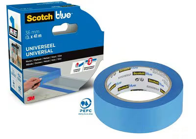 ScotchBlue™ Multi-Surface Masking Tape, 36 mm x 41 m, 1 Roll/Pack, 70% PEFC, SGSCH-PEFC-COC-110078