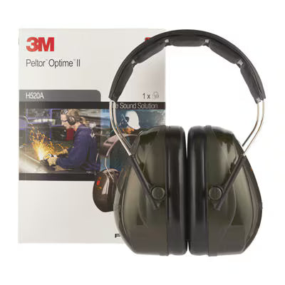 3M™ PELTOR™ Optime™ II Ear Muffs, Green, Headband, H520A-407-GQ