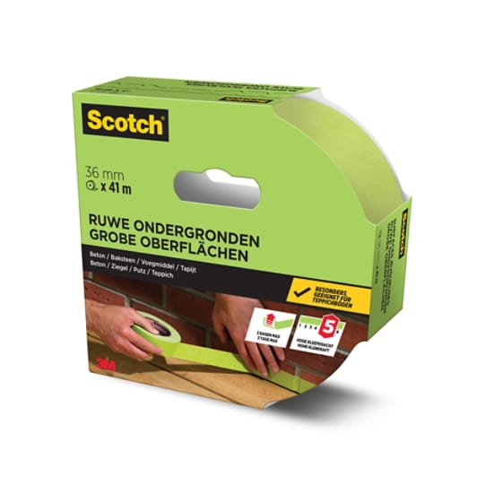 Scotch® Afplaktape voor ruwe oppervlakken, 36 mm x 41 m, 1 Rol/Verpakking, 70% PEFC, SGSCH-PEFC-COC-110078