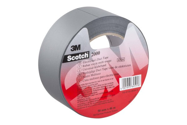 Scotch® 2000 Elektriciens Universele Hechttape, Grijs, 50 mm x 46 m, 0,15 mm