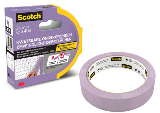 Scotch® Masking Tape for Delicate Surfaces, 24 mm x 41 m, 1 Roll/Pack, 70% PEFC ...