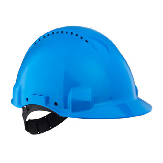 3M™ Safety Helmet, Uvicator, Pinlock, Ventilation, Plastic Sweatband, Blue, G3000CUV-BB