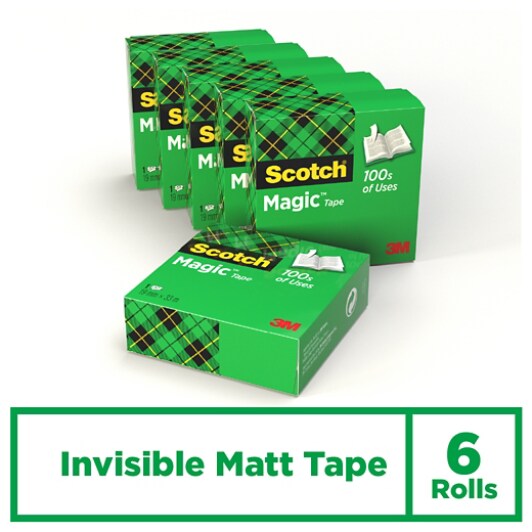 Scotch® Magic™ Invisible Tape, 6 rolls, 19 mm x 33 m