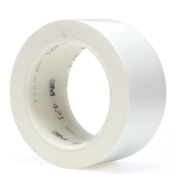 3M™ Vinyl Tape 471, White, 50 mm x 33 m, 0.14 mm