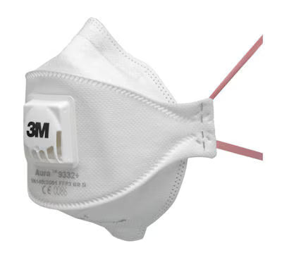 3M™ Aura™ Dust Mask, FFP3, with valve, bulk, 9332+