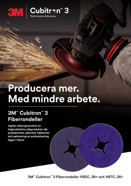 3M™ Cubitron™ 3 Fiberschijf 1182C, 115 mm, XO-RD Disc and Fibre Disc Ribbed BUP
