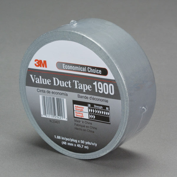 3M™ Economy Duct Tape 1900, Silver, 1060 mm x 50 m