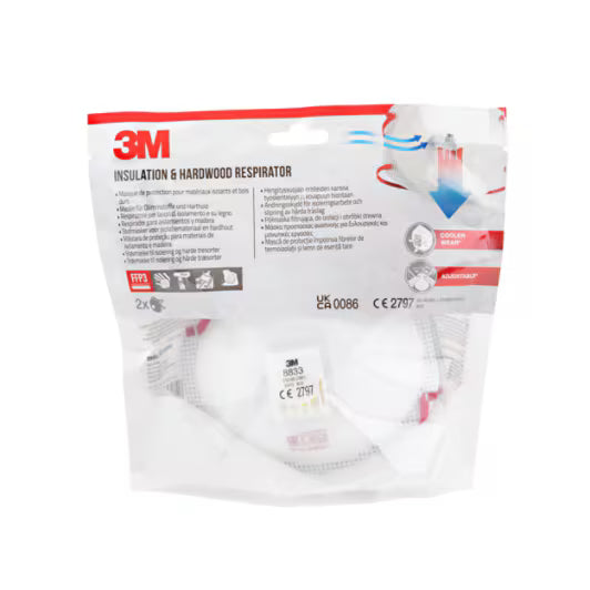 3M™ Cool Flow™ Dust Mask 8833, FFP3, with valve, 2/pack