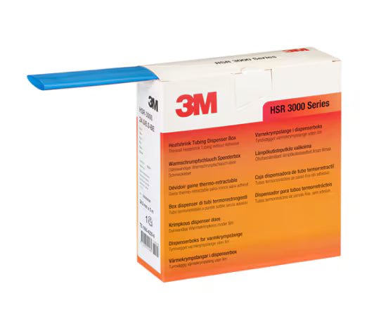 3M™ HSR 3000 Thin-walled Heat Shrink Tubing on Mini-reel, Blue, 24/8 mm, 5 m, Dispenser Box