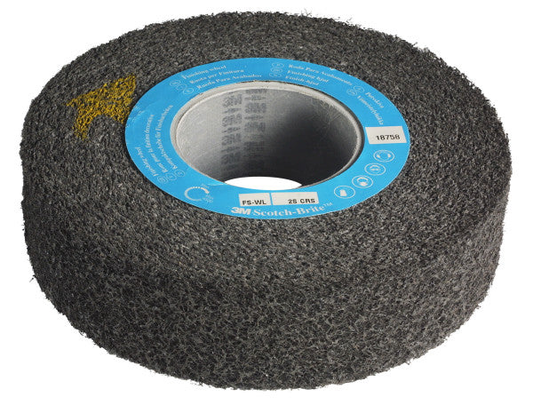Scotch-Brite™ Finishing Wheel FS-WL, blue, 150 mm x 25.4 mm x 25.4 mm, 2S MED