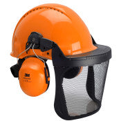 3M ™ Helmkombination für Forstwirtschaft - G3000 Orangenhelm - Hörkappen von OPTime II - Gaas Gesichtsbildschirm V5J - G3000MOR52V5J | Rabattpalette und 50 Stück