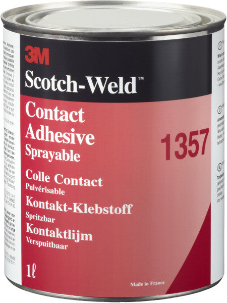 3M™ High-Performance Neoprene Contact Adhesive 1357, Gray-Green, 1 L