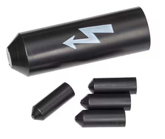 3M™ SKE S/1+2 Voltage-resistant heat-shrink end cap, Black, 4x 10 - 25 mm²
