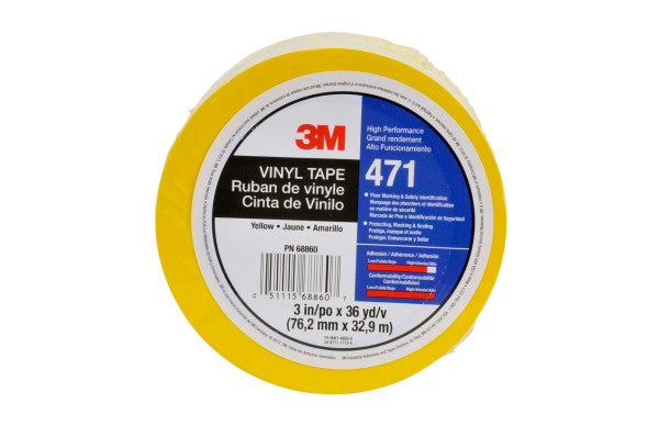 3M™ Vinyl Tape 471, Geel, 12 mm x 33 m, 0.14 mm