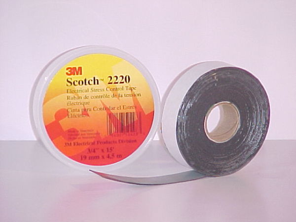 Scotch® 2220 Stress Control Tape, Self-Fusing, Gray, 19 mm x 2 m, 0.76 mm