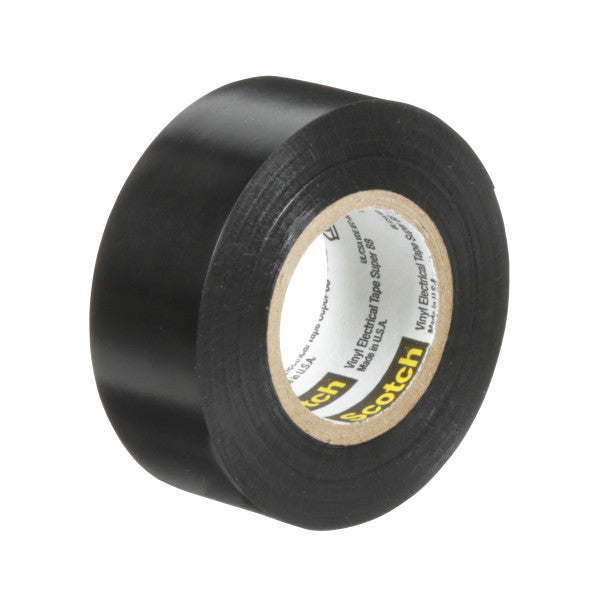 Scotch® Super 88 Vinyl Electrical Insulation Tape, Black, 19 mm x 6 m, 0.22 mm