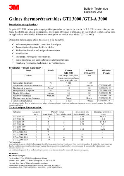 3M™ GTI Dunwandige Warmtekrimpkousbuis, Zwart, 102/51 mm, 1 m