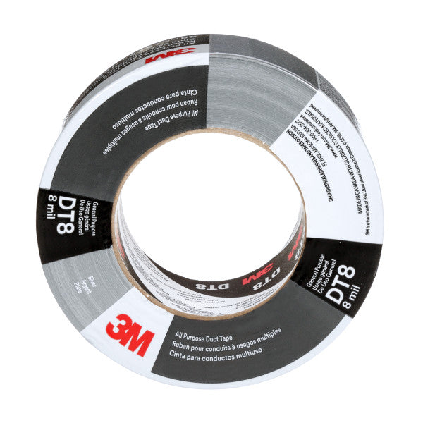3M™ General Purpose Duct Tape DT8, Silver, 48 mm x 23 m, 0.2 mm, individually packaged