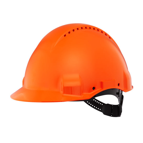 3M™ Safety Helmet, Uvicator, Pinlock, Ventilation, Plastic Sweatband, Orange, G3000CUV-OR