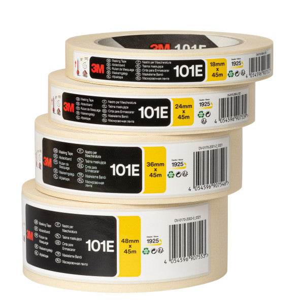 3M™ General Purpose Masking Tape 101E, Beige, 18 mm x 45 m, Roll Labeled