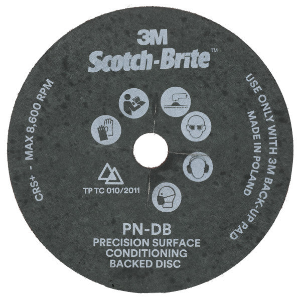 Scotch-Brite™ Precision Surface Conditioning-schijf met duurzame rug, PN-DB, Coarse, 178 mm x 22.23 mm, ...