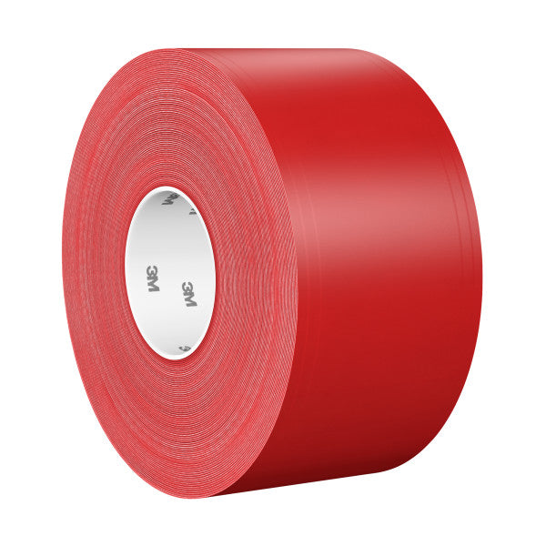 3M™ Duurzame vloermarkeringstape 971, Rood, 101.6 mm x 33 m, 0.43 mm, individueel ingepakt, handig verpakt