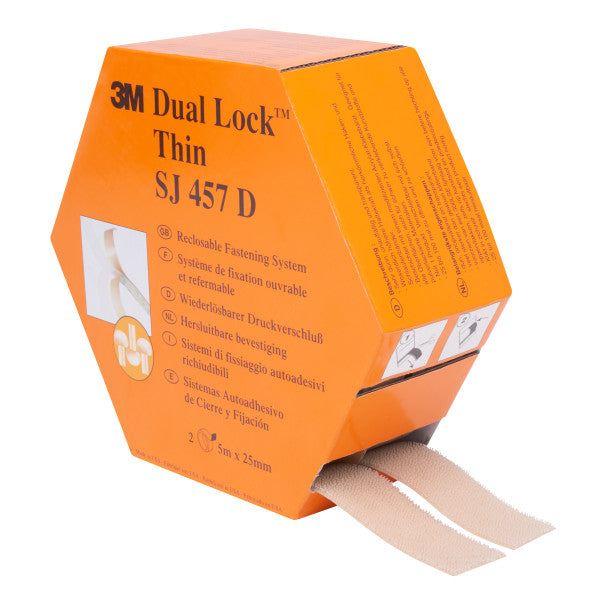 3M™ Dual Lock™ Hersluitbaar Klikband Low Profile SJ4570D, Transparant, 25 mm x 10 m, 1.7 mm, Mini Pack