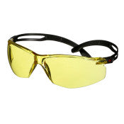3M ™ SecureFit ™ 500 Sicherheitsbrille - Schwarzer Rahmen - Scotchgard ™ -Kondenser und kratzfeste Beschichtung (K & N) - Bernsteinlinsen - SF503SGAF -blk -eu - 20/Box | 1 Stück