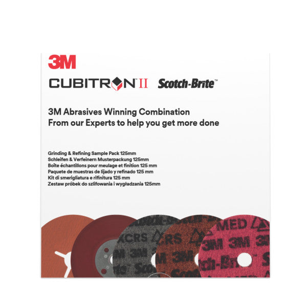 3M™ Grinding and Finishing Kit, including 125 mm 787C and PN-DH discs, with 1 high-quality ribbed backing pad, Sample
