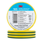 3M ™ TEMFLEX ™ Vinyl -Insolation Band 165 - Grün/Gelb - 15 mm x 10 m | 1 Exagus von 100 Rollen