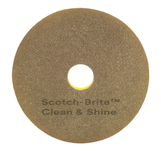 Scotch-Brite™ Clean & Shine dubbelzijdige vloerpads, Geel, 381 mm, 5/Doos