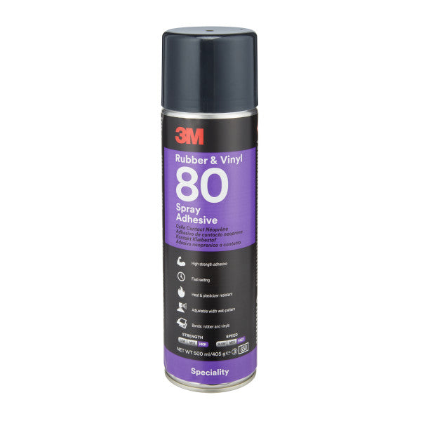 3M™ Rubber and Vinyl Adhesive Spray 80, Yellow, 500 ml