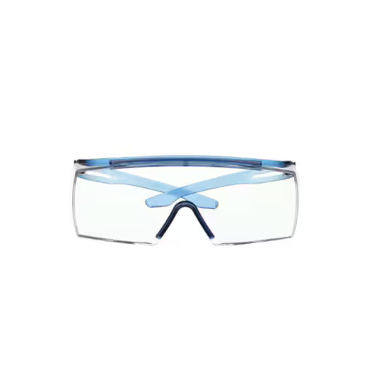 3M™ SecureFit™ 3700 Overzetbril, blauwe veren, Scotchgard™ anticondens (K&N), transparante lens, SF3701SGAF-BLU-EU, 20/doos