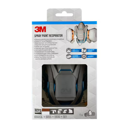 3M™ Quick Latch Respirator with replaceable filters 6502QLKIT-1, A2P3 organic vapors (1x6502, 2x6055, 2x5935, 2x501)