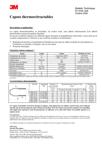 3M™ CRB 10-25 Warmtekrimpeindkap, Zwart, 14/4 mm