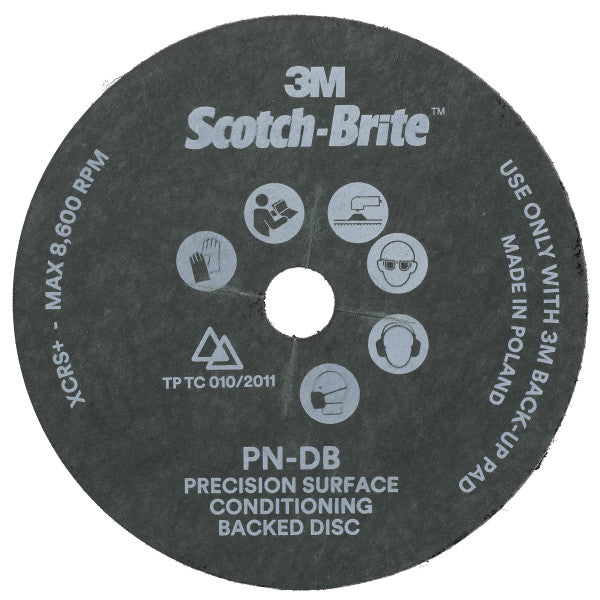 Scotch-Brite™ Precision Surface Conditioning-schijf met duurzame rug, PN-DB, Extra Coarse, 178 mm x 22.23 ...