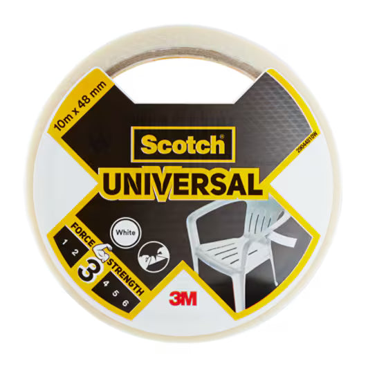 Scotch® General Purpose Duct Tape White 2904, 10 m x 48 mm, 6 rolls/box