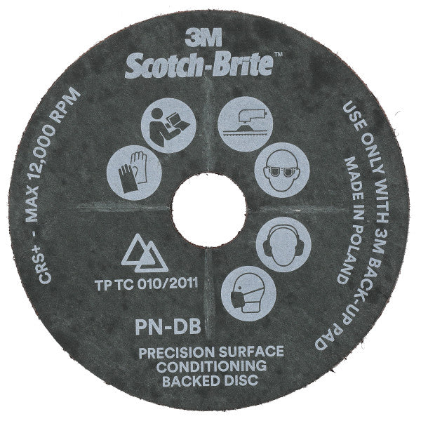 Scotch-Brite™ Precision Surface Conditioning-schijf met duurzame rug, PN-DB, Coarse, 125 mm x 22.23 mm, ...
