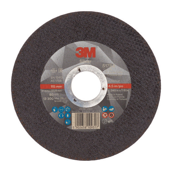 3M™ Silver Doorslijpschijf, T41, 115 mm x 1 mm x 22.23 mm