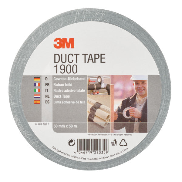 3M™ Economy Duct Tape 1900, Zilver, 50 mm x 50 m, 0.17 mm