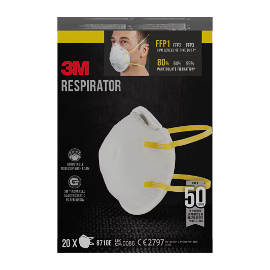 3M™ Dust Mask 8710E, FFP1, without valve, 20/pack