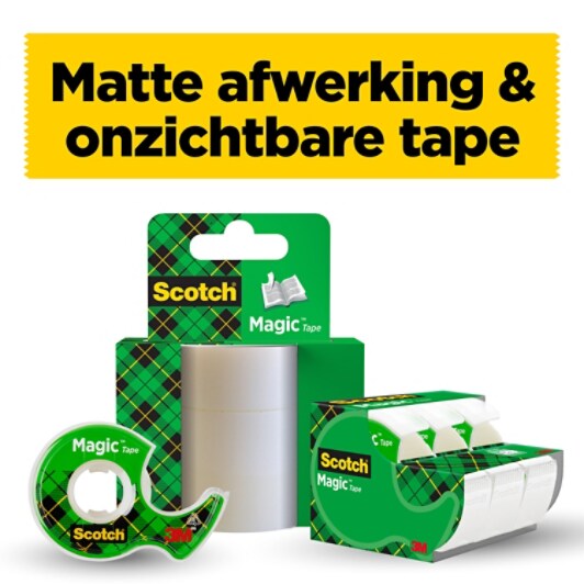 Scotch® Magic™ Invisible Tape 8-1915R3/2, promotional pack, 19 mm x 15 m, 2 + 1 FREE rolls/pack