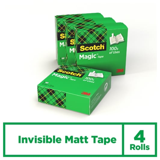 Scotch® Magic™ Invisible Tape, 4 rolls, 19 mm x 33 m